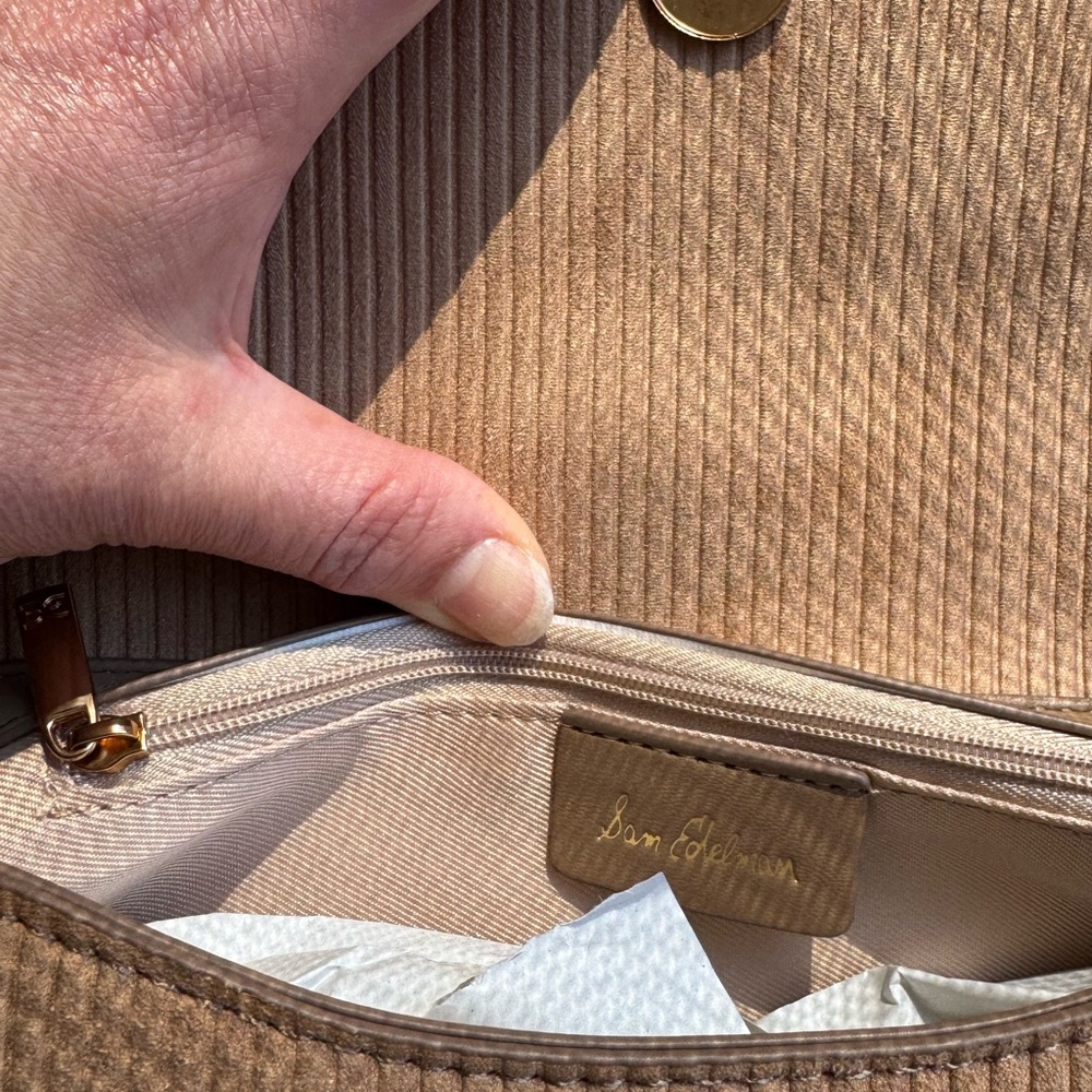 NWT |Sam Edelman Christy Convertible Shoulder Bag| Genuine Suede| Camel color - Picture 4 of 5